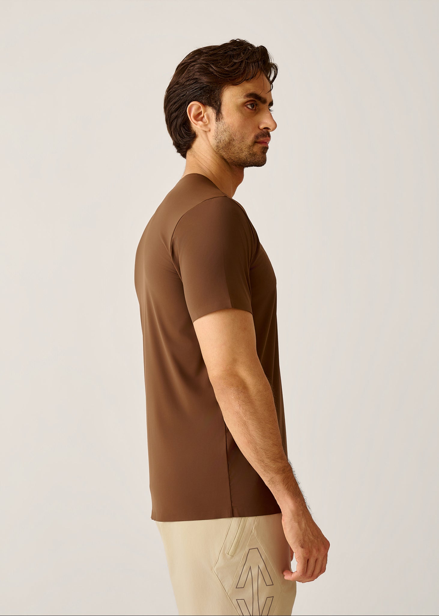 STRCHFLEX Active Core Tee Shirt - Mocha Brown - 5