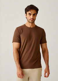 STRCHFLEX Active Core Tee Shirt - Mocha Brown - 1