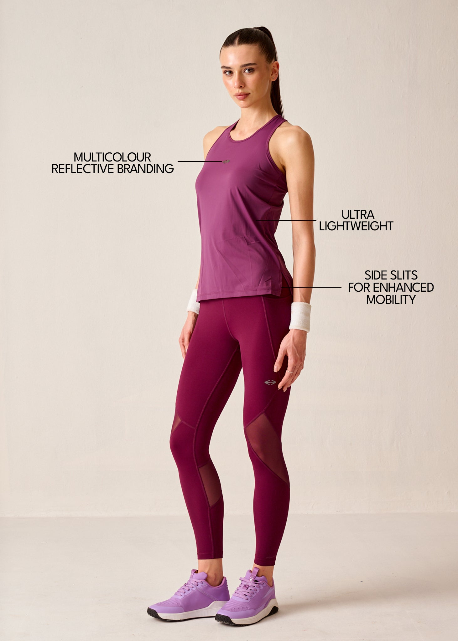 PlayCore Twisted Back Tank - Plum - 3