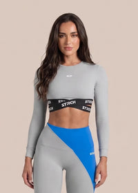StrchFlex Sculpted Training Crop Top - Slim Fit - Grey