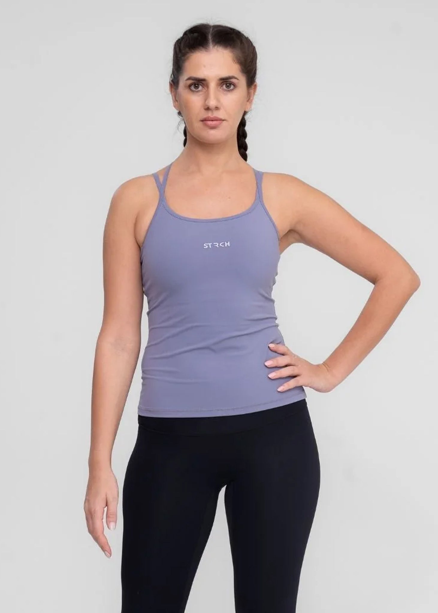 StrchFlex padded Tank top - Dusty Blue - 1