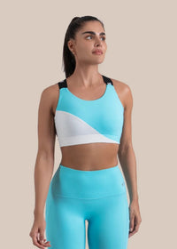 StrchFlex Medium support sports bra - Cyan Blue