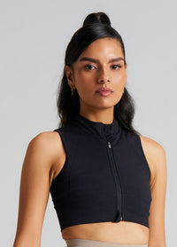 Women Seamless Zip Bra - Black - 1