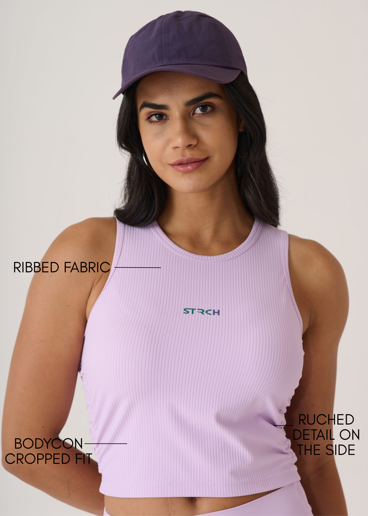 PlayCore Ribbed Tank-Mauve