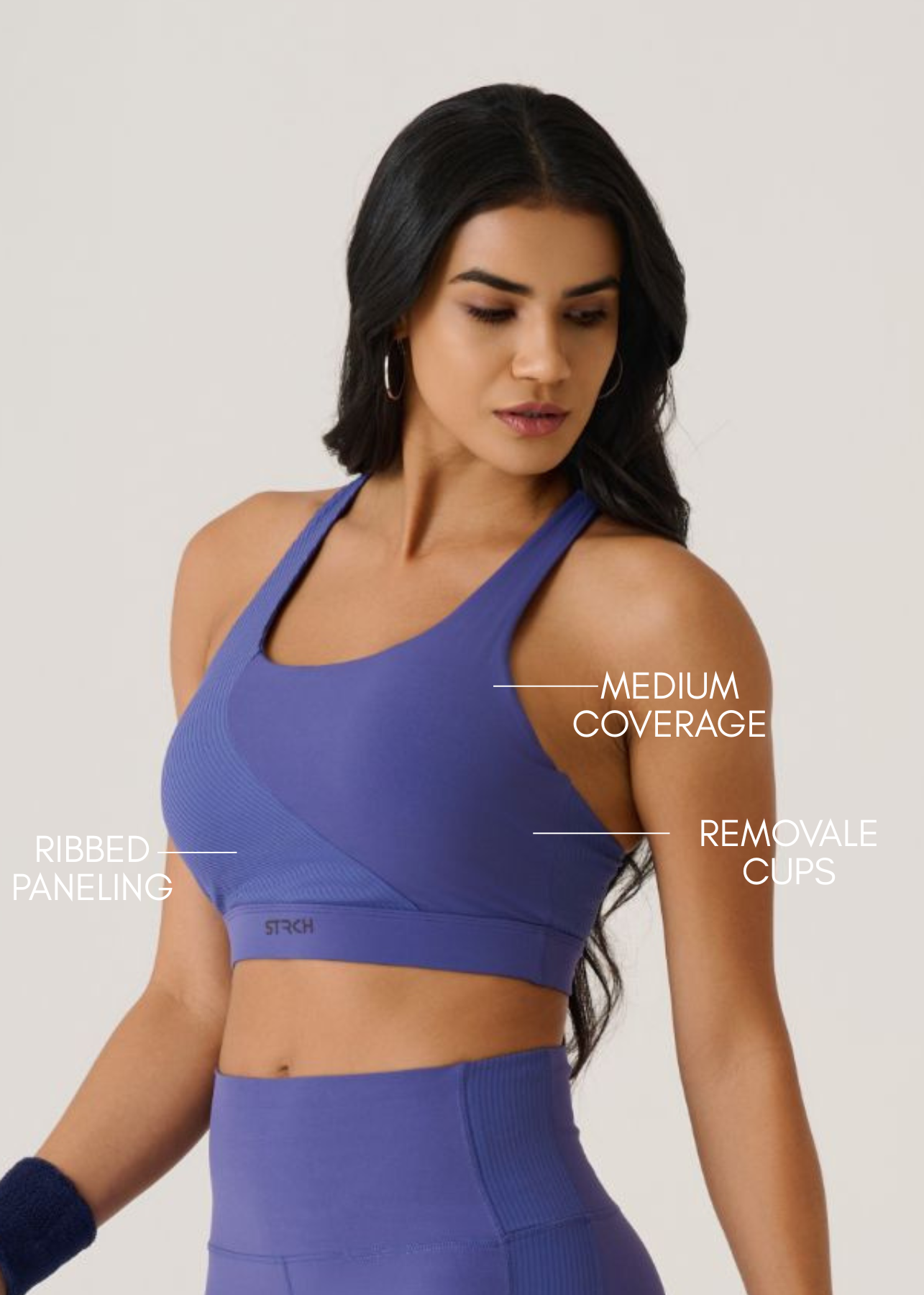 Cross Back Sports Bra-Skipper Blue