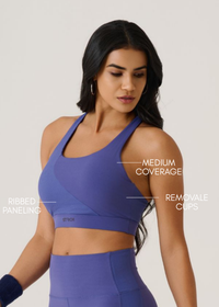 Cross Back Sports Bra-Skipper Blue