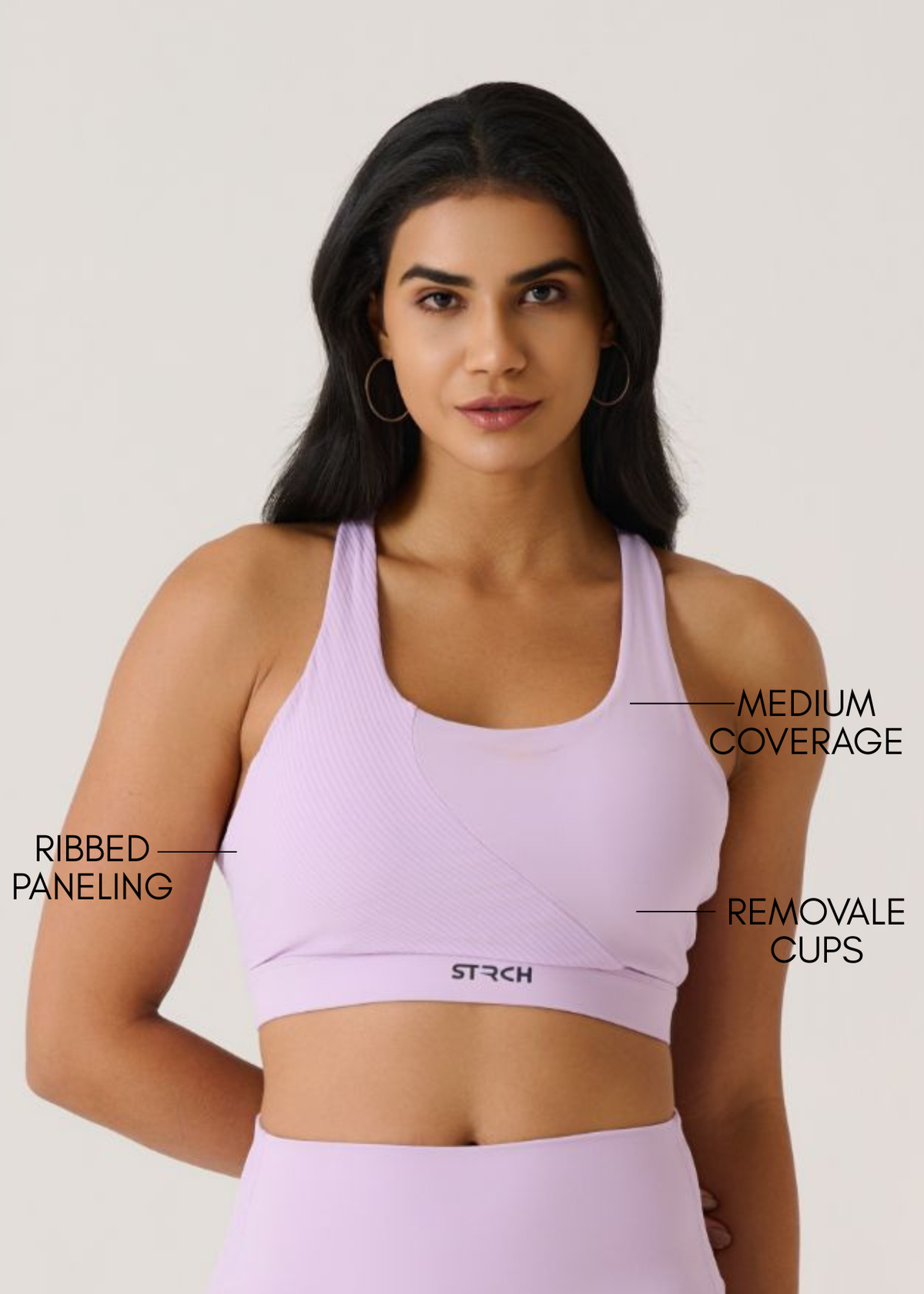 Cross Back Sports Bra-Mauve