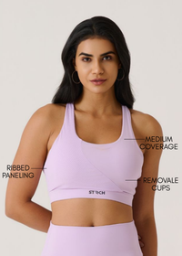 Cross Back Sports Bra-Mauve