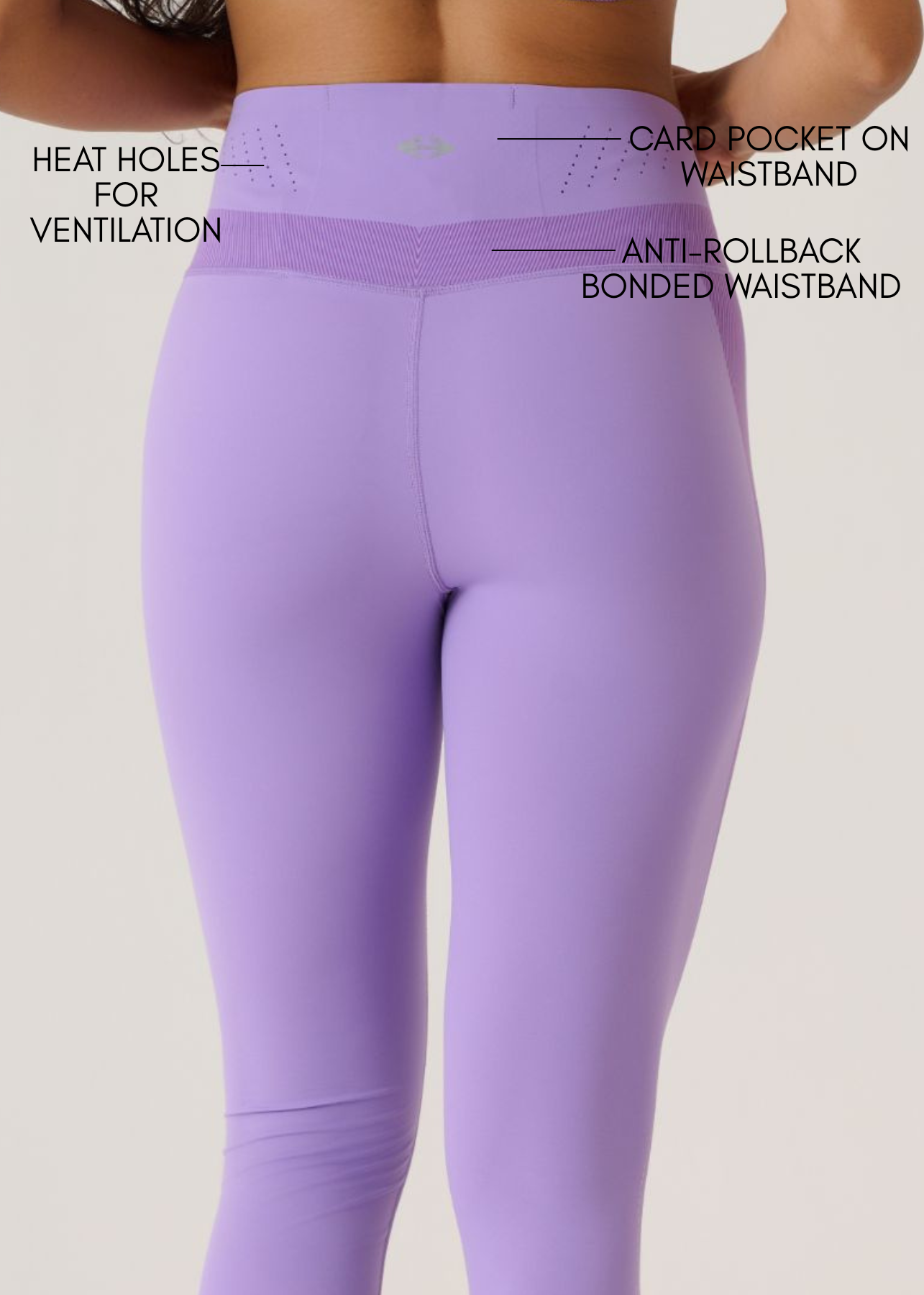 Bonded Anti-Roll Waistband Leggings - Slim Fit - Very Peri
