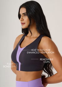 CoreActive Bonded Sports Bra-Jet Black