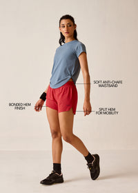 Breath-Easy Running Shorts - Burgundy - 3