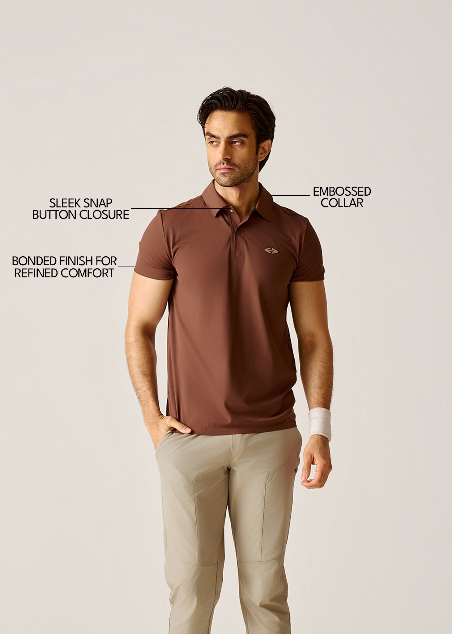 Ultimate Active Polo - Mocha Brown - 3