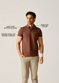 Ultimate Active Polo - Mocha Brown - 3