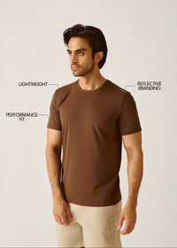 STRCHFLEX Active Core Tee Shirt - Mocha Brown - 3