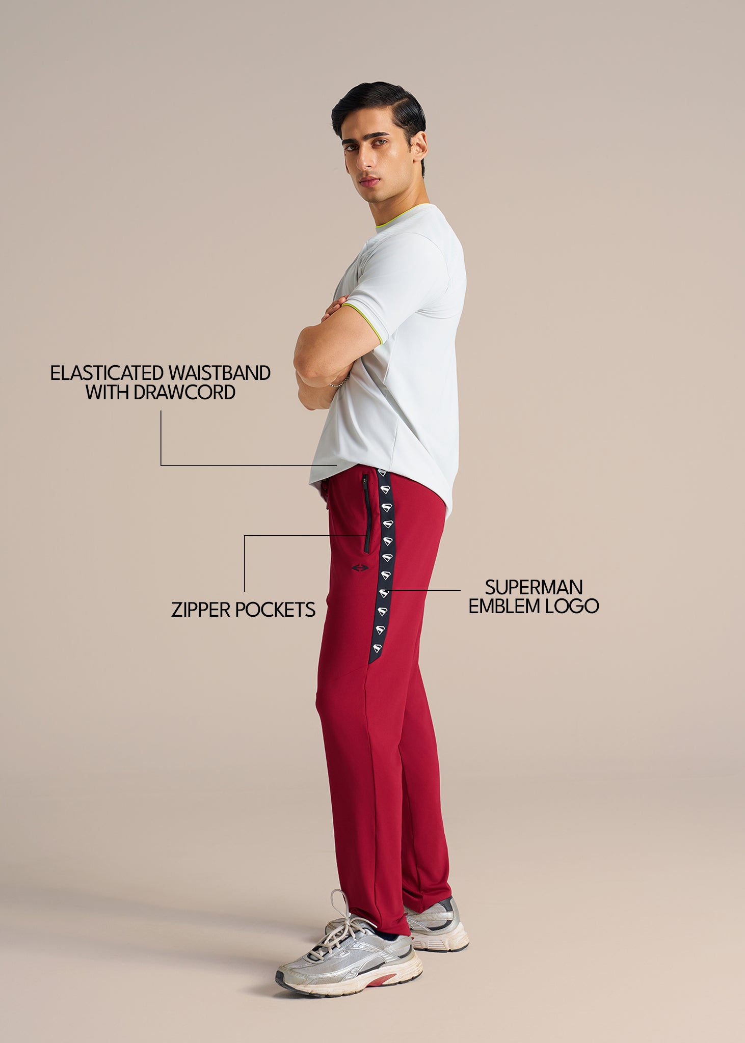 Man of Steel Track Pant - Maroon - 3