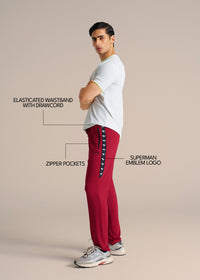 Man of Steel Track Pant - Maroon - 3