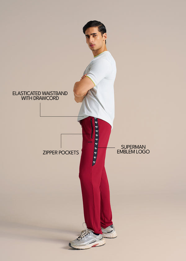 Man of Steel Track Pant - Maroon - 3